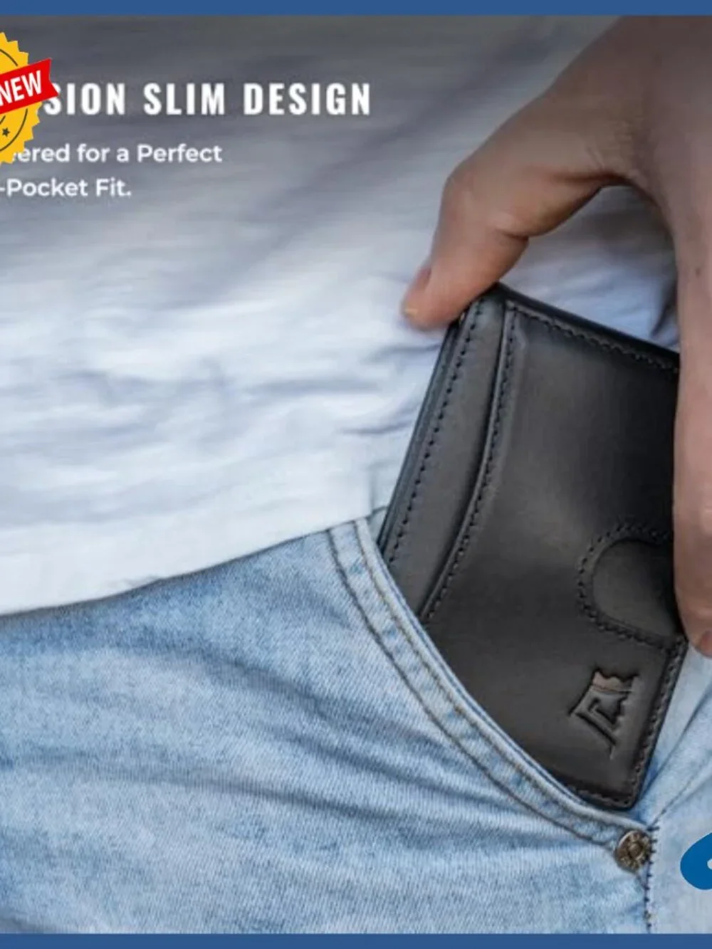 Slim RFID Blocking Leather Wallet with Money Clip Holds 12 Cards